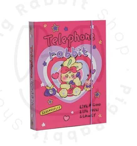 Carpeta de tapa dura Telephone A5 - Photocard Kpop - Planificador de 6 anillas diario álbum de recortes - Pig Rabbit Shop Kpop store Spain
