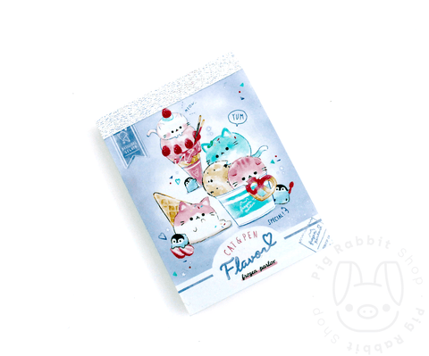 Cat & Pen Flavor Memo pad notes - Pig Rabbit Shop Kpop store Spain