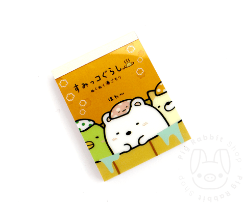 Sumikko bath time SAN-X Memo pad notes (Random) - Pig Rabbit Shop Kpop store Spain