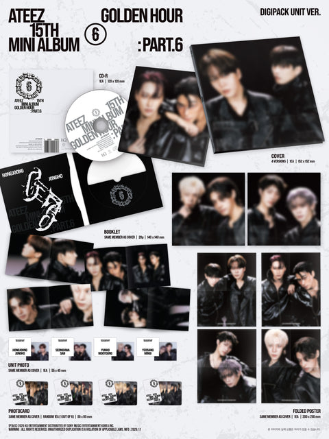 [PREORDER] ATEEZ 15th Mini Album - GOLDEN HOUR : Part.6 (DIGIPACK UNIT Ver.) + APPLE MUSIC GIFT