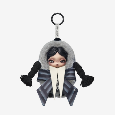 POP MART SKULLPANDA × Wednesday Plush（Nevermore Academy Uniform Version）