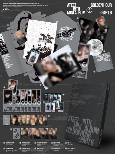 [PREORDER] ATEEZ 15th Mini Album - GOLDEN HOUR : Part.6 + APPLE MUSIC GIFT