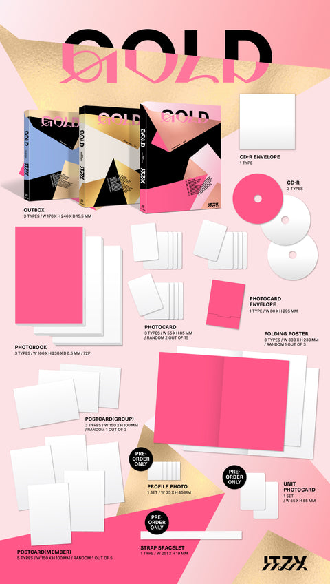 ITZY - GOLD (STANDARD Ver.) + PHOTOCARD JYP SHOP