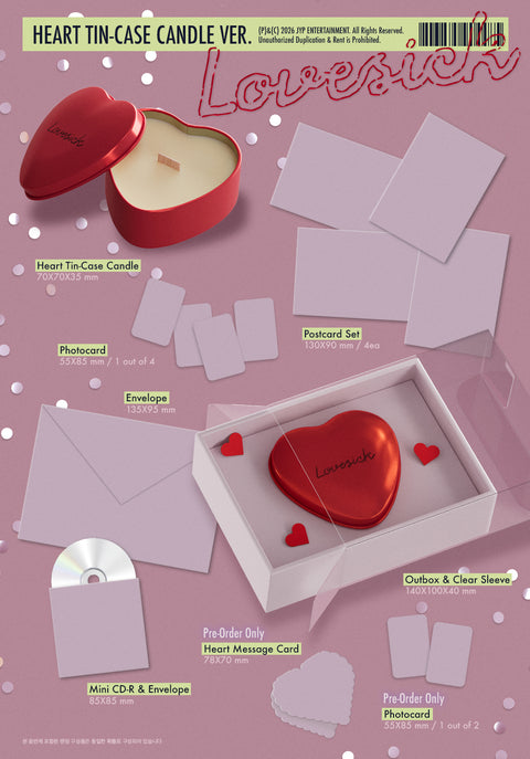 [PREORDER] CHAERYEONG - Lovesick (HEART TIN-CASE CANDLE Ver.)