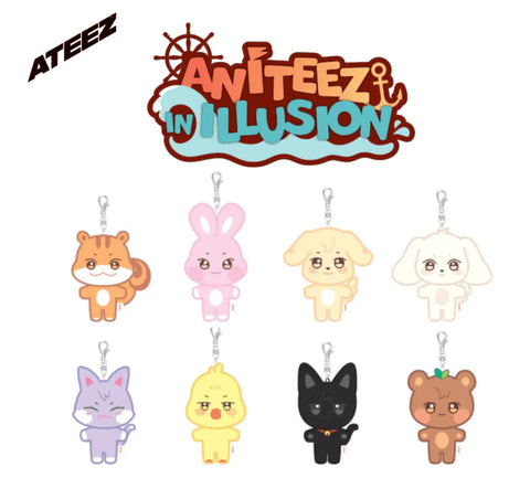 ATEEZ [ANITEEZ IN ILLUSION] OFFICIAL MERCH - PLUSH KEYRING - Pig Rabbit Shop Kpop store Spain