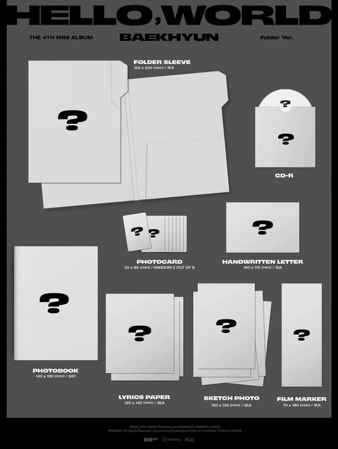 BAEKHYUN 4th Mini Album - Hello,World (Folder Ver.) - Pig Rabbit Shop Kpop store Spain