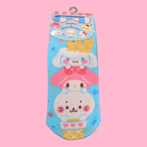 Calcetines SANRIO x SIROTAN azul SIZE 22-24cm - Pig Rabbit Shop Kpop store Spain