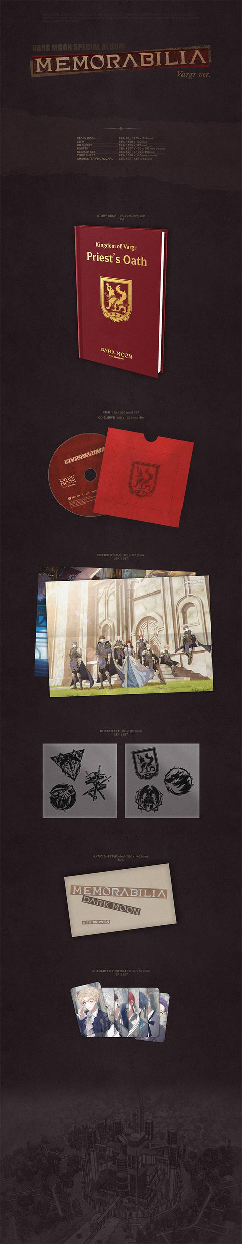 ENHYPEN DARK MOON SPECIAL ALBUM - MEMORABILIA (Vargr Ver.) - Pig Rabbit Shop Kpop store Spain