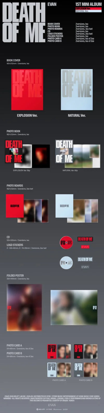 EVAN - 1st Mini Album [DEATH OF ME] (STANDARD Ver.)