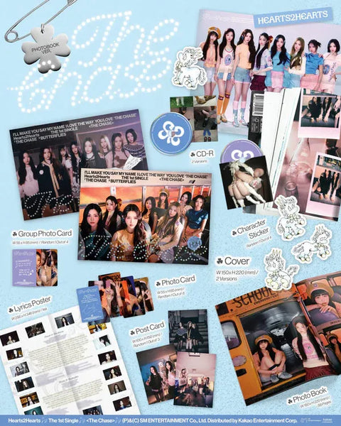 HEARTS2HEARTS 1st SINGLE - THE CHASE (PHOTO BOOK VER.) - Pig Rabbit Shop Kpop store Spain