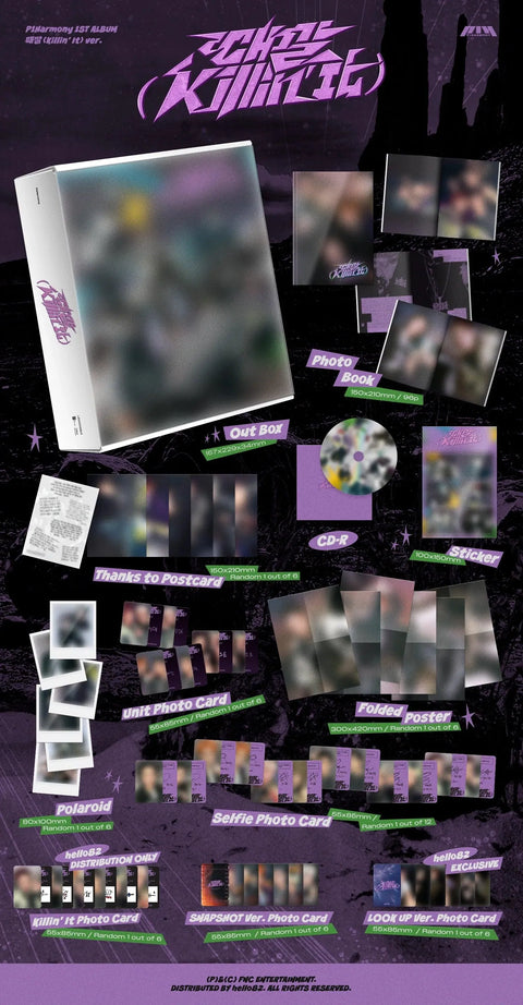 [hello82 excl.] P1HARMONY - Killin' It Album Box Set - Pig Rabbit Shop Kpop store Spain