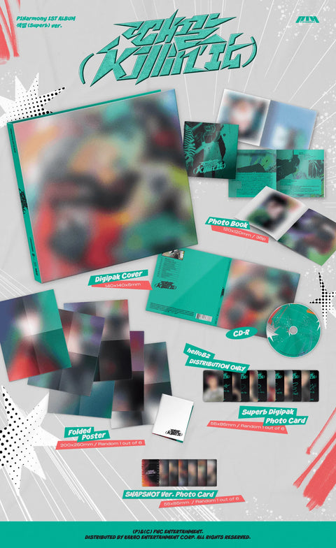 [hello82] P1HARMONY - Killin' It Album [Basic Digipak] - Pig Rabbit Shop Kpop store Spain