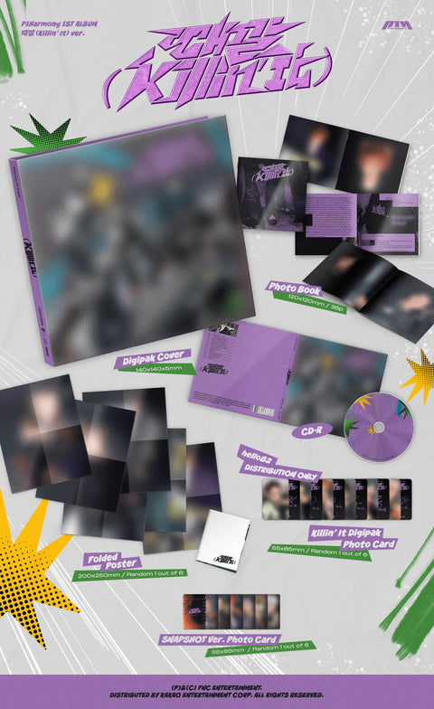 [hello82] P1HARMONY - Killin' It Album [Basic Digipak] - Pig Rabbit Shop Kpop store Spain