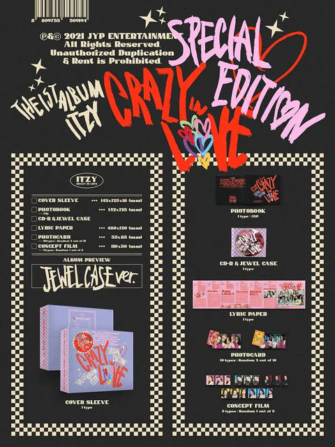 Itzy 1st album - Crazy in love special edition [ jewel case ] - Pig Rabbit Shop Kpop store Spain