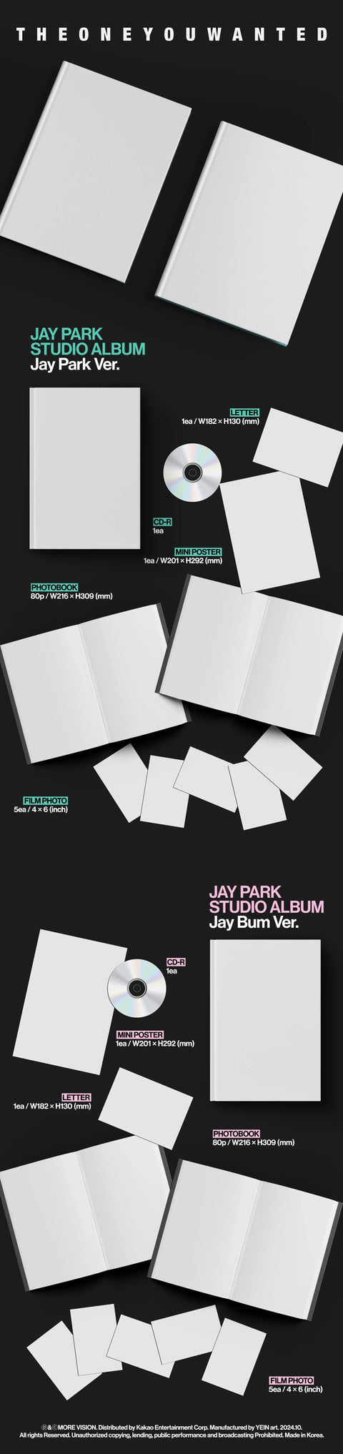 Jay Park Album - THE ONE YOU WANTED - Pig Rabbit Shop Kpop store Spain
