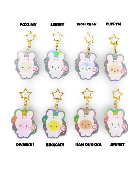 Keyring Holográfico Skzoo Pig Rabbit Shop - Pig Rabbit Shop Kpop store Spain