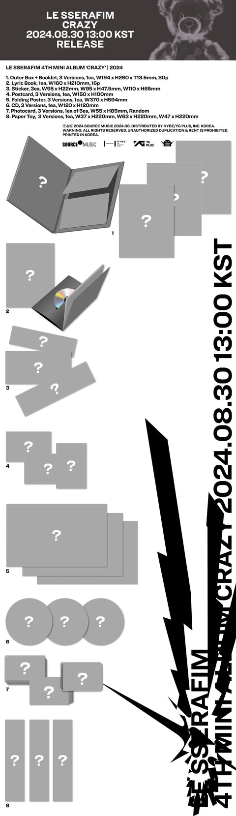 LE SSERAFIM 4th Mini Album - CRAZY - Pig Rabbit Shop Kpop store Spain