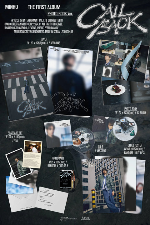 MINHO 1st Album - CALL BACK (Photo Book Ver.) - Pig Rabbit Shop Kpop store Spain