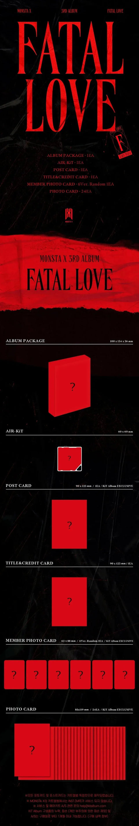 MONSTA X 3rd Album - Fatal Love KiT - Pig Rabbit Shop Kpop store Spain