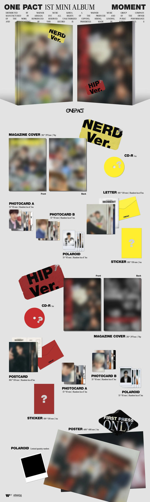 ONE PACT 1st Mini Album - Moment - Pig Rabbit Shop Kpop store Spain