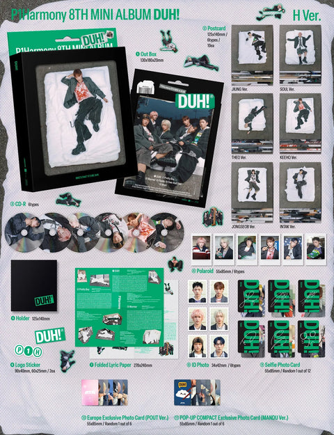 P1HARMONY - DUH! - H Ver. - Europe hello82 Europe POP-UP Exclusive (Compact) (Random) - Pig Rabbit Shop Kpop store Spain