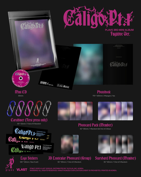 PLAVE 3rd Mini Album - Caligo Pt.1 (Fugitive Ver.) - Pig Rabbit Shop Kpop store Spain