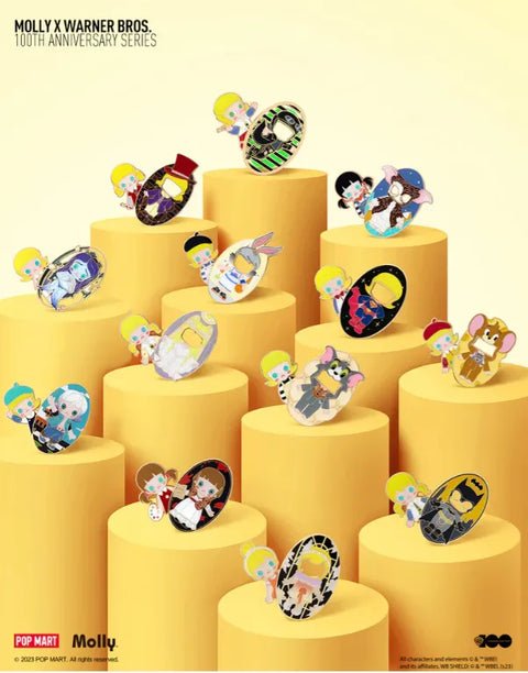 POP MART Molly X Warner Bros. 100th Anniversary Series - Badge Blind Box - Pig Rabbit Shop Kpop store Spain