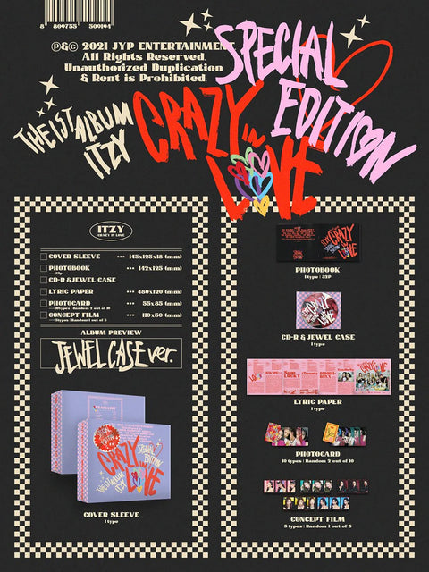 Primeiro álbum do Itzy - edição especial Crazy in love [estojo de joias]