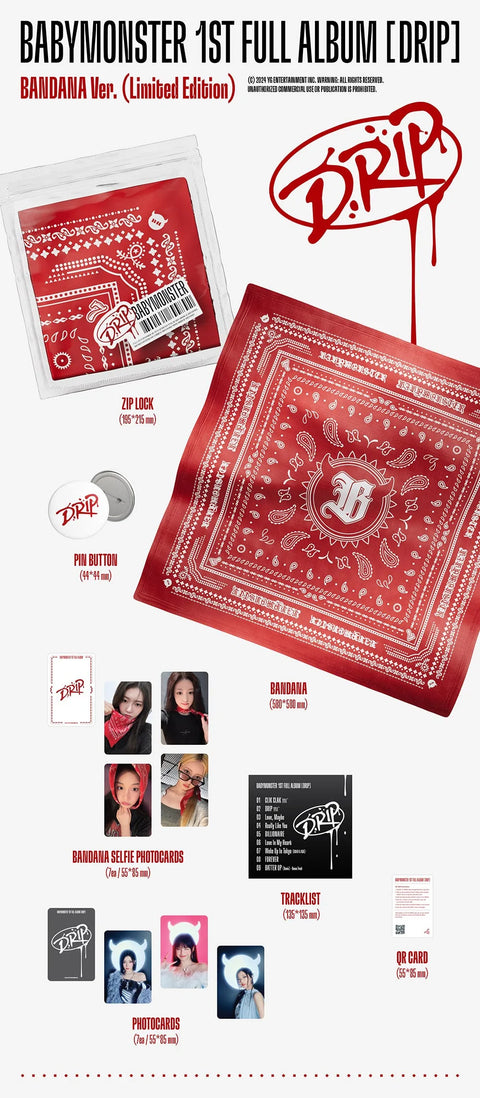 BABYMONSTER 1st FULL Album - DRIP (BANDANA Ver.) (Limited Edition)