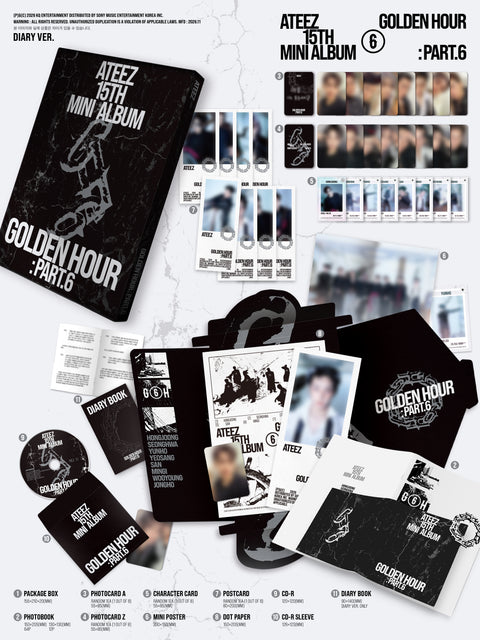 [PREORDER] ATEEZ 15th Mini Album - GOLDEN HOUR : Part.6 + APPLE MUSIC GIFT