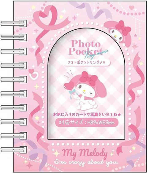 Sanrio Photo Pocket Ring Memo Heart Ribbon - My Melody - Pig Rabbit Shop Kpop store Spain