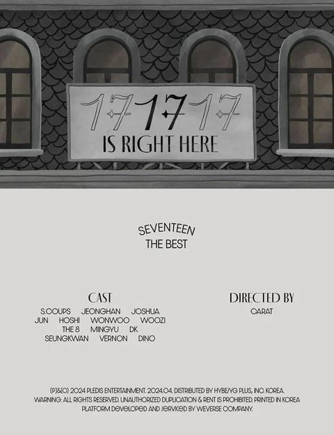 SEVENTEEN BEST ALBUM - 17 IS RIGHT HERE (WEVERSE Ver.) - Pig Rabbit Shop Kpop store Spain