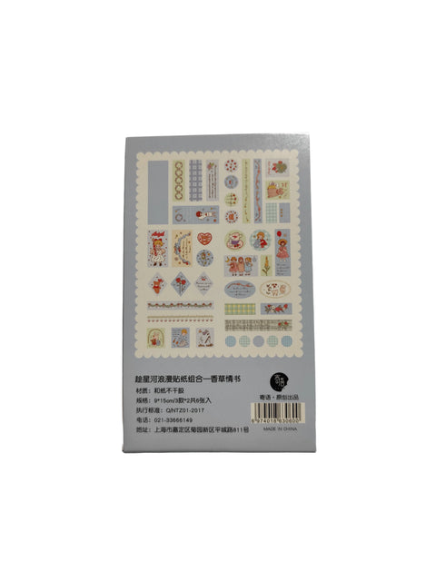 Sticker Cute Girl Blue (6 pieces) - Pig Rabbit Shop Kpop store Spain