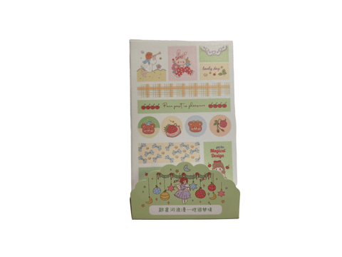 Sticker Cute Girl Green (6 pieces) - Pig Rabbit Shop Kpop store Spain
