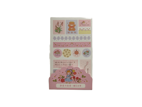 Sticker Cute Girl Pink (6 pieces) - Pig Rabbit Shop Kpop store Spain