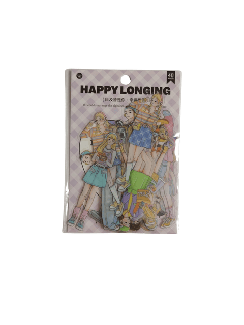 Sticker Happy Longing (40 pieces) - Pig Rabbit Shop Kpop store Spain