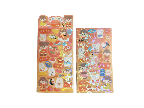 Sticker Happy Lunch (2 pieces) - Pig Rabbit Shop Kpop store Spain