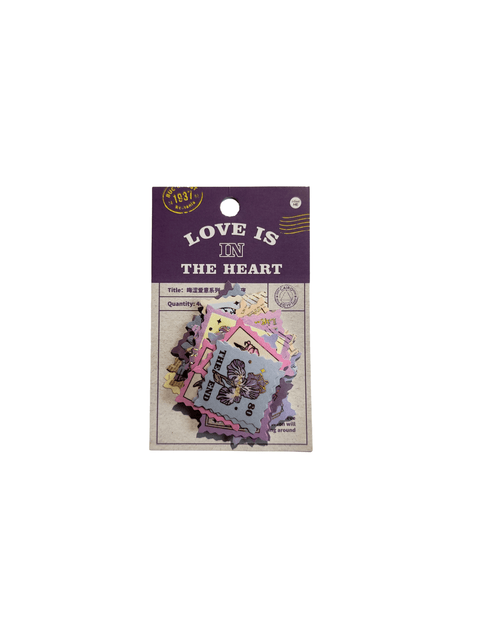 Sticker Love is in The Heart Purple (40 pieces) - Pig Rabbit Shop Kpop store Spain