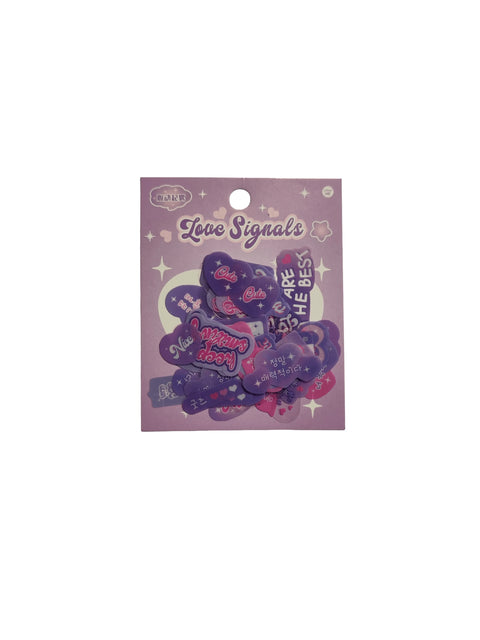 Sticker Love Signal Purple (20 pieces) - Pig Rabbit Shop Kpop store Spain