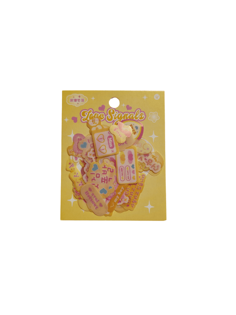 Sticker Love Signal Yellow (20 pieces) - Pig Rabbit Shop Kpop store Spain