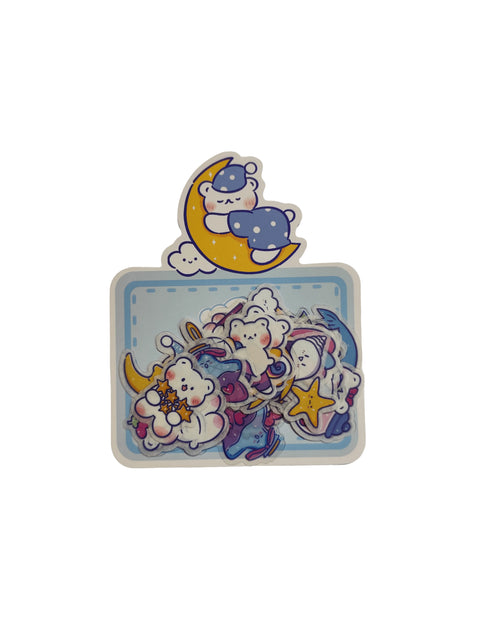 Sticker Teddy Bear Blue (40 pieces) - Pig Rabbit Shop Kpop store Spain