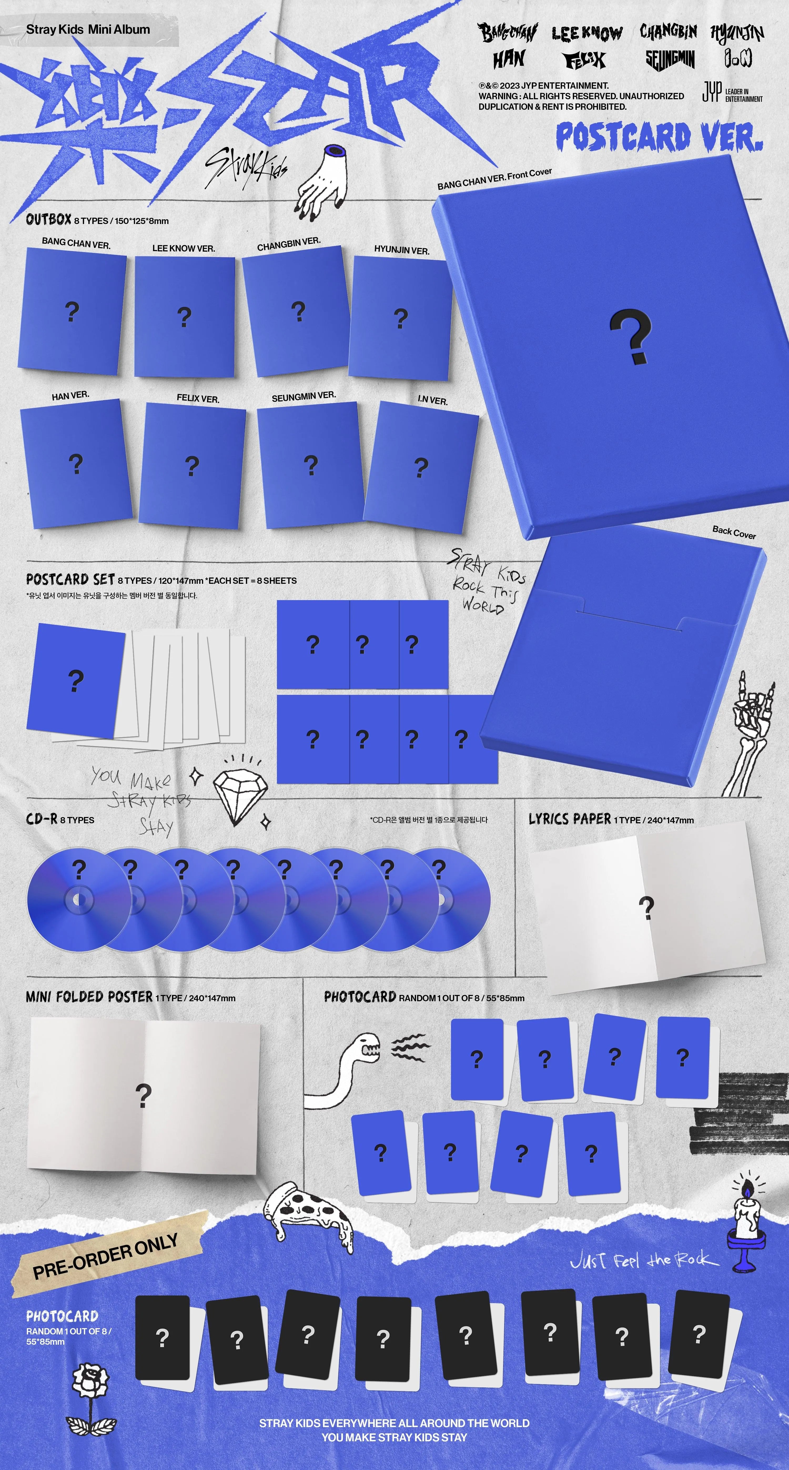 Stray Kids Mini Album - 樂-STAR / Rock Star (POSTCARD VER.) – Pig