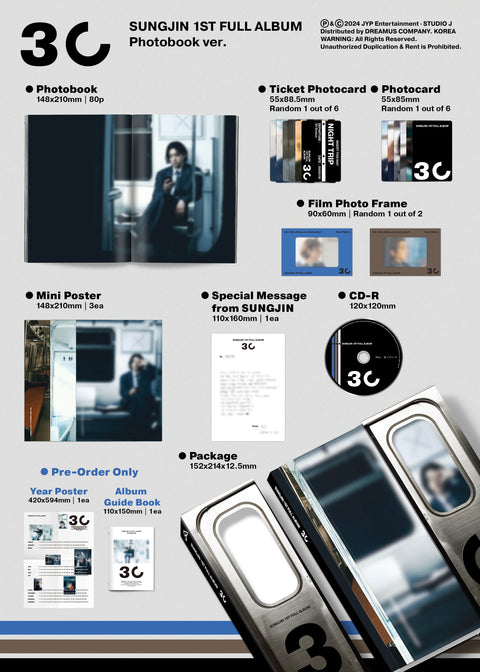 SUNGJIN 1st Album - 30 (Photobook Ver.) - Pig Rabbit Shop Kpop store Spain