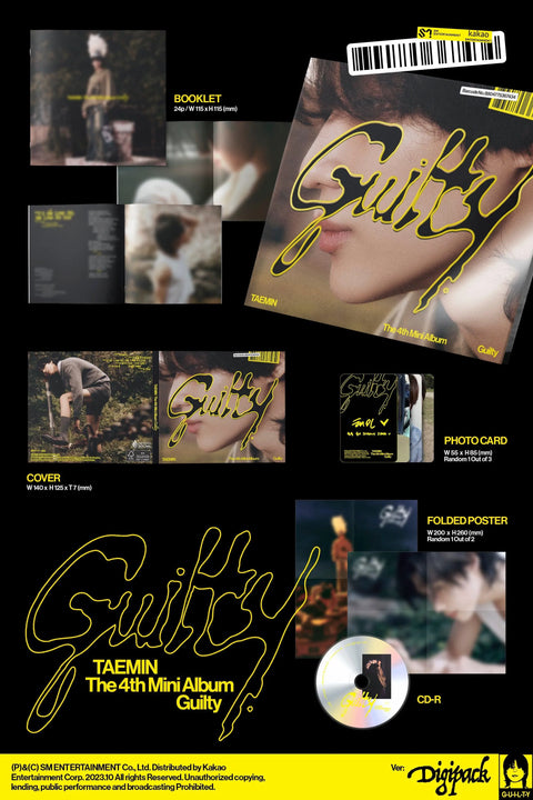 TAEMIN The 4th Mini Album - Guilty (Digipack Ver.) - Pig Rabbit Shop Kpop store Spain