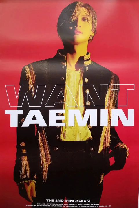 TAEMIN - WANT POSTER - Pig Rabbit Shop Kpop store Spain