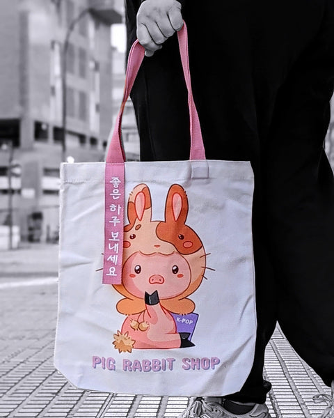 Tote Bag Exclusiva Pig Rabbit - Pig Rabbit Shop Kpop store Spain