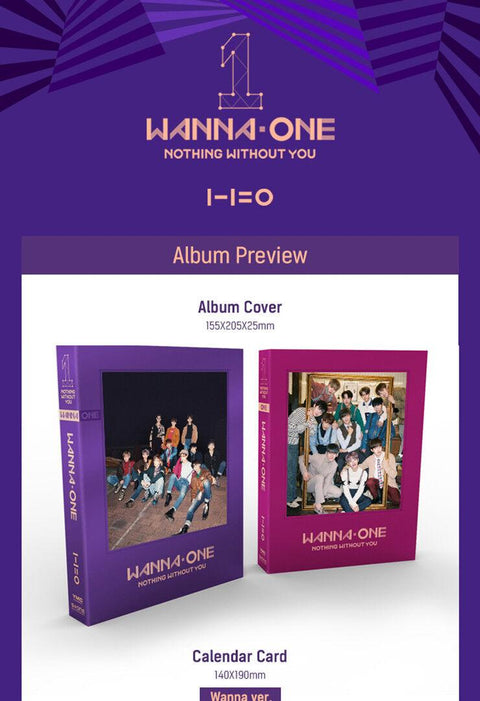 WANNA ONE 1er MINI ALBUME - 1-1=0 ( NOTHING WITHOUT YOU) - Pig Rabbit Shop Kpop store Spain