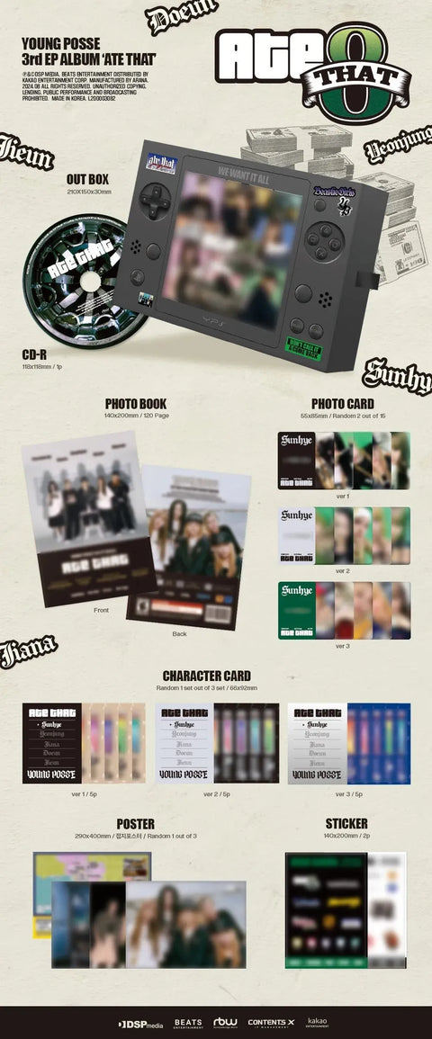 YOUNG POSSE 3rd EP Album - ATE THAT - Pig Rabbit Shop Kpop store Spain