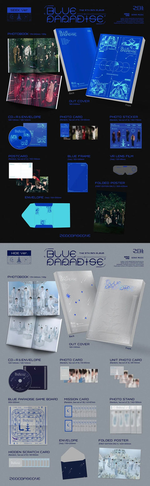 ZEROBASEONE BLUE PARADISE THE 5TH MINI ALBUM STANDARD VER - Pig Rabbit Shop Kpop store Spain