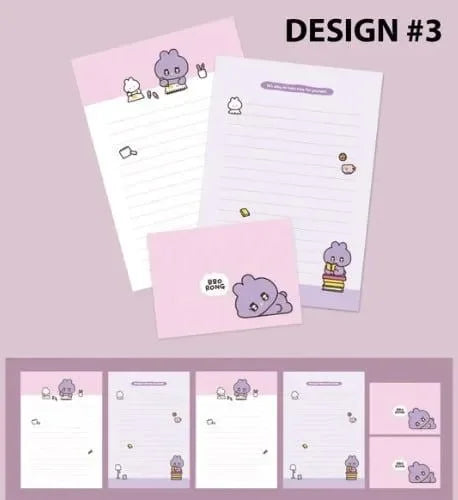 Bbo Rong 4 Cartas y 2 Sobres Pig Rabbit Shop — vista trasera / contenido